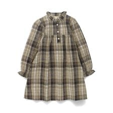 チェック柄胸切替ワンピース