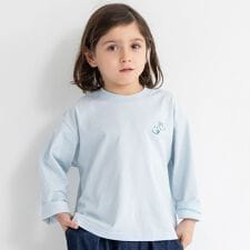 ワンポイント刺繍長袖Tシャツ　ロンT