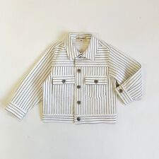 ストライプ バックロゴプリント ツイルジャケット