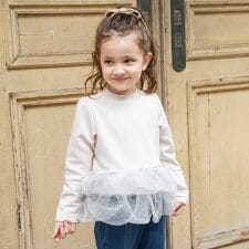 【あったか】裾ドットティアード裏起毛チュニック