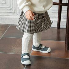 前ボタン起毛プリーツスカート