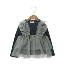 チュールレイヤード風長袖Tシャツ