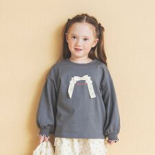 【aBity select./アビティセレクト】ギンガム・小花柄リボン長袖Tシャツ