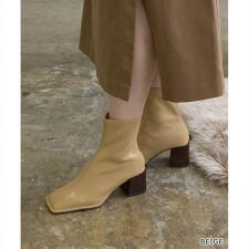 【22.5-25】ストレスフリー/ソフト ストレッチワイドスクエアトゥショートブーツ