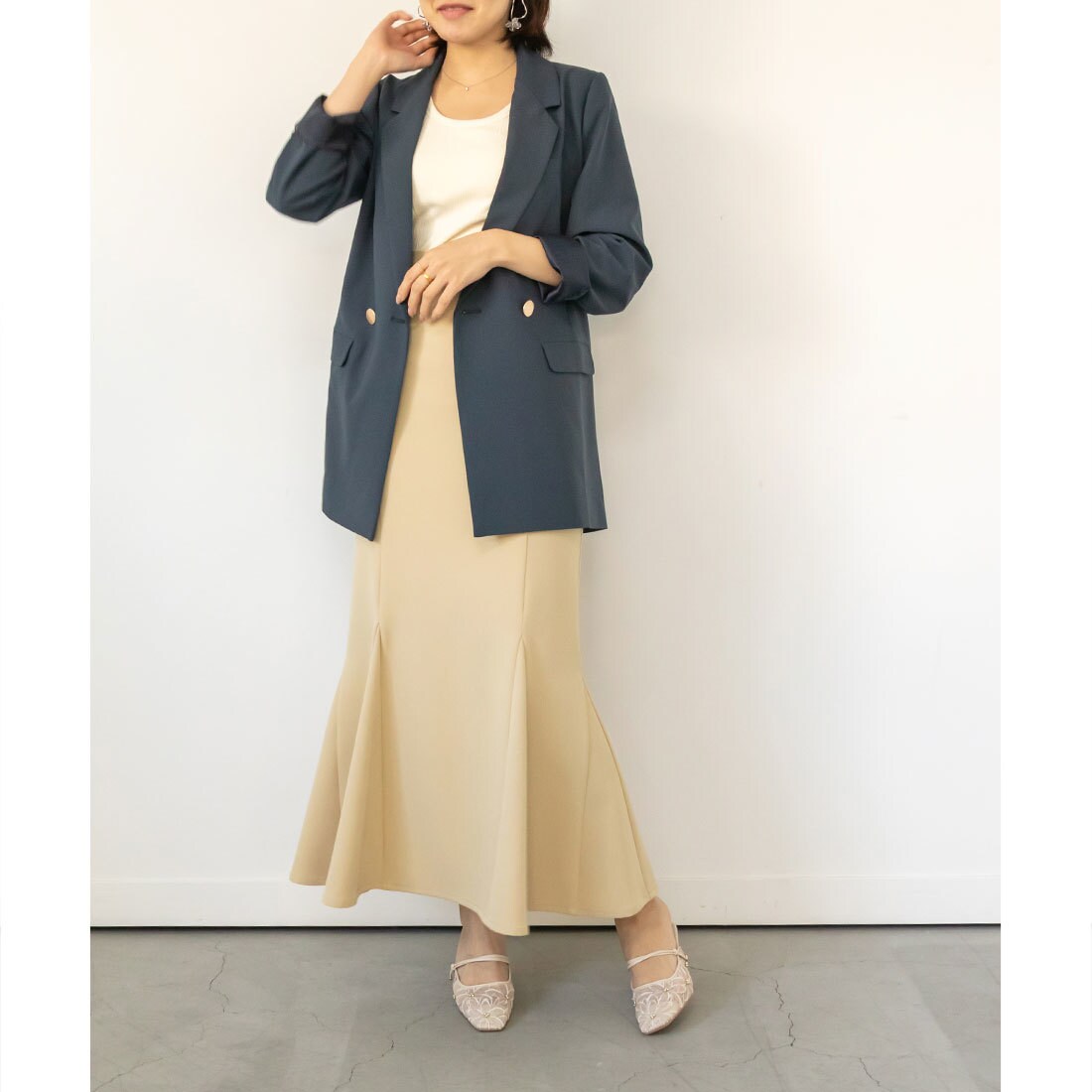 RANDA ランダ ハイウエストマーメイドスカート ロング丈 水色 0サイズ ランダ RANDA マルチウェイマーメイドスカート （BLUE） -靴