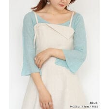 七分袖シアーニット