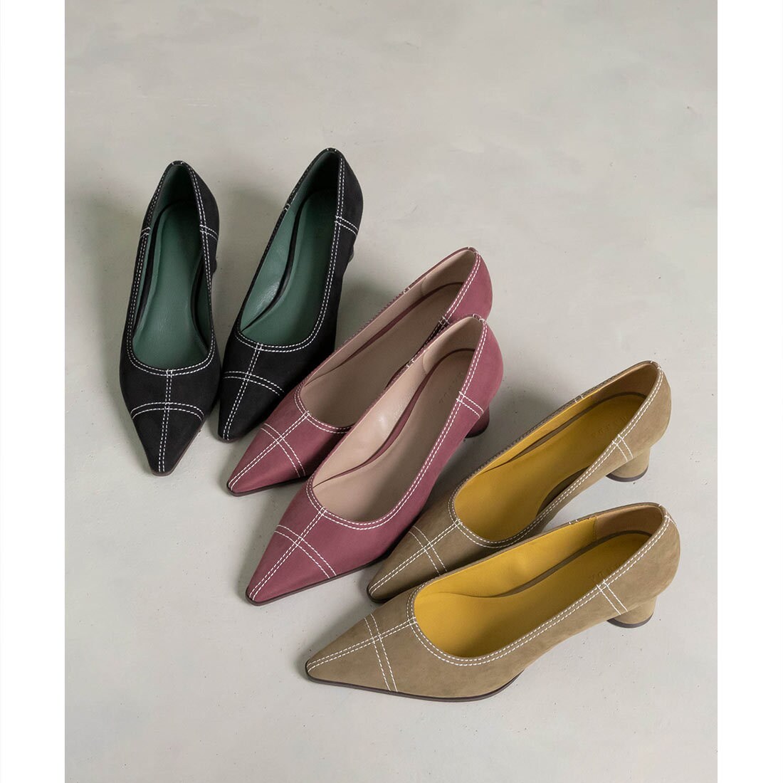 22秋冬新作＞【22-25】ステッチデザインパンプス | ランダ(RANDA