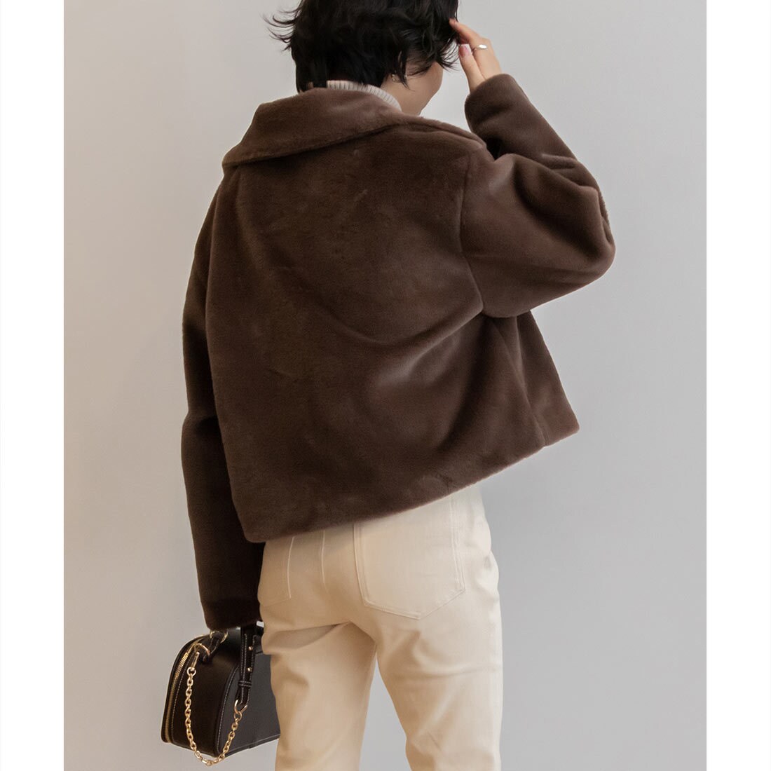 【La tte】RANDA ランダ ショート丈フェイクファーブルゾン RANDA（ランダ）の「ショート丈フェイクファーブルゾン