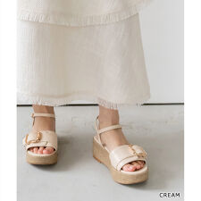 【22.5-25.5】バックルベルトウェッジソールサンダル