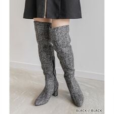 ランダ(RANDA)の【22.5-25.5】晴雨兼用 ニーハイブーツ