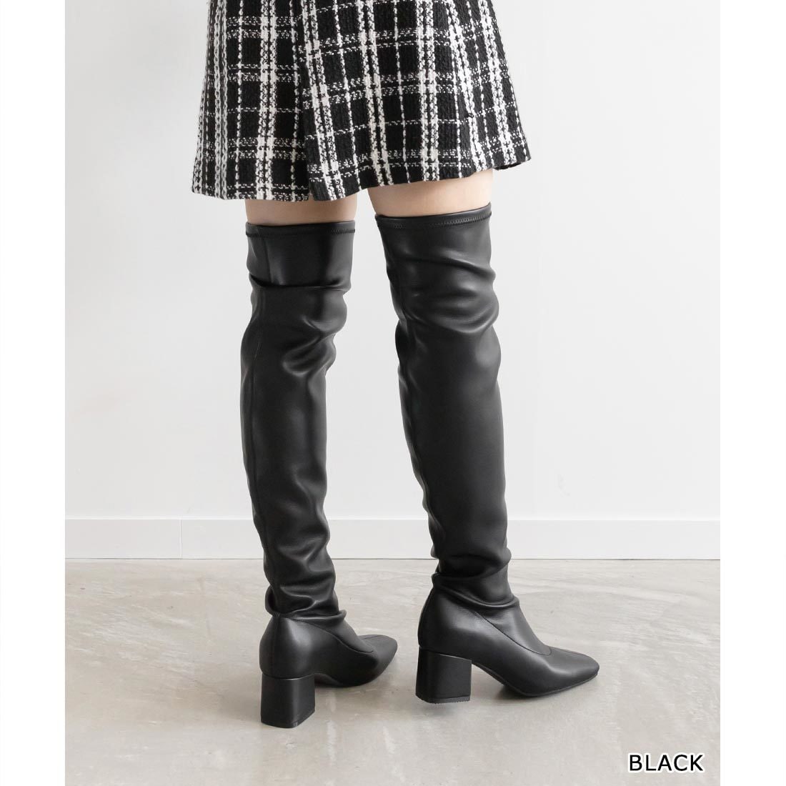 22.5-25.5】晴雨兼用 キルティング×チェーンロングブーツ