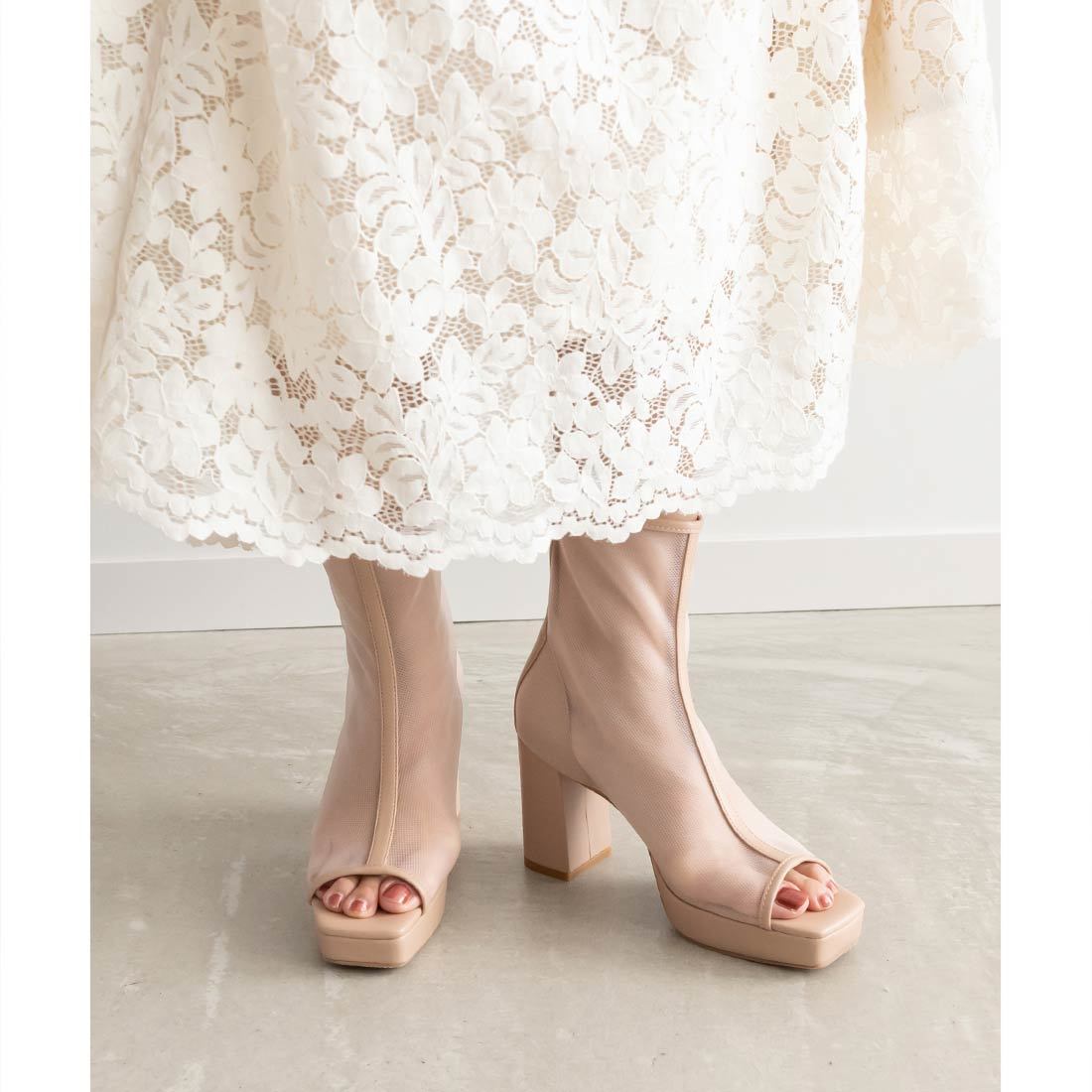 RANDA プラットフォームオープントゥシアーブーツ RANDA ブーツ プラットフォームオープントゥシアーブーツ