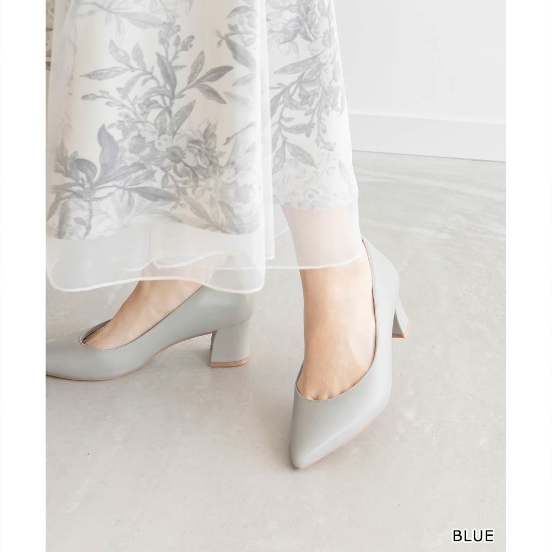 【22-25.5】走れる美脚パンプスチャンキーヒール