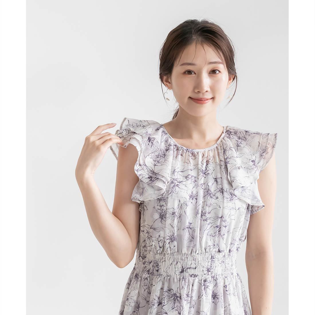 RANDA シフォンエスカルゴラインワンピース 新品未使用 タグ付き シフォンエスカルゴラインワンピースRANDA公式サイト