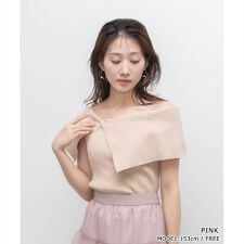 ＜24春夏新作＞オフショルカラーリブニット