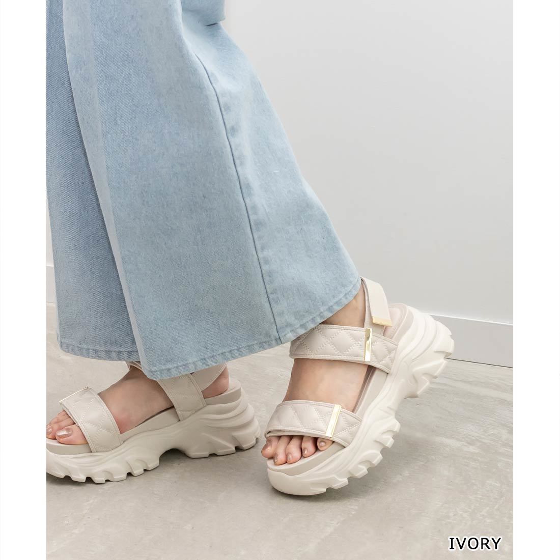 【現行モデル】RANDA 厚底　シルバー　　スポサン ランダ　M　7.5ヒール 美品お値下】一度着用 RANDA シルバー スポサン ランダ M 7.5