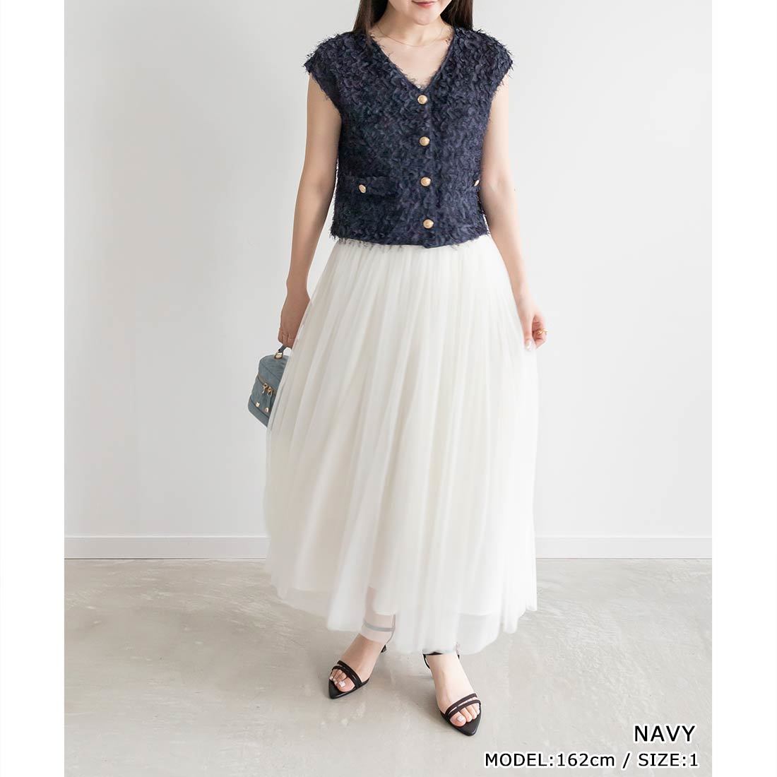 ランダ（RANDA）/フリンジトップス＆チュールワンピースセット フリンジトップス＆チュールワンピースセット | ランダ(RANDA