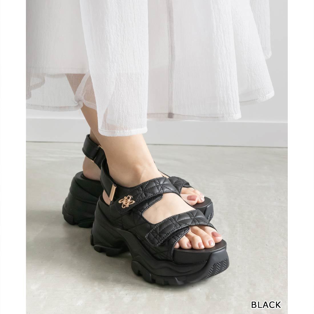 RANDA ボリュームフラワースポーツサンダル Lサイズ ランダ RANDA ボリュームフラワースポーツサンダル （IVORY