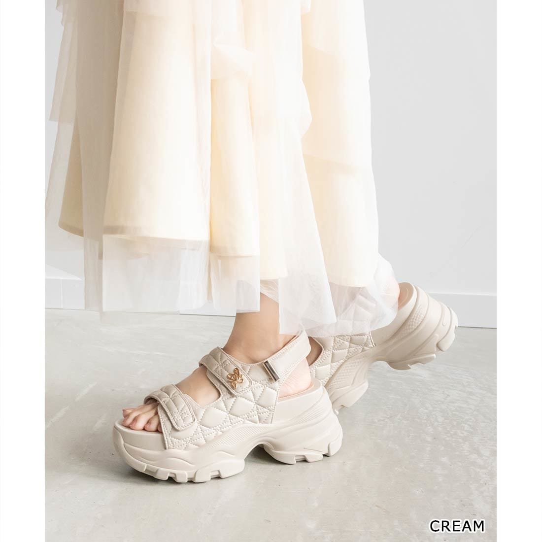 22.5-25.5】パールバックルボリュームソールスポーツサンダル | ランダ