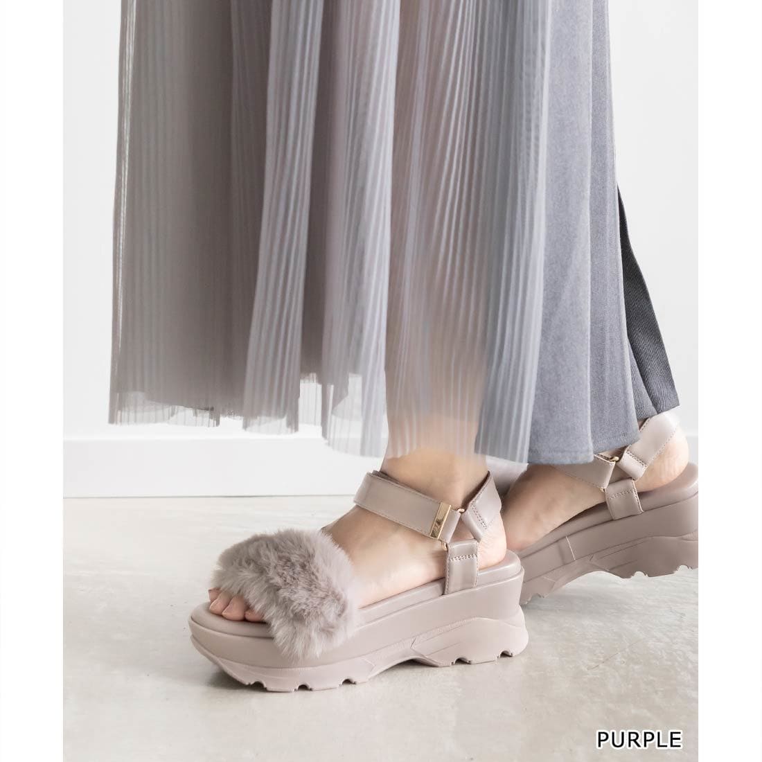 RANDA パールバックルボリュームソールスポーツサンダル RANDA サンダル パールバックルボリュームソールスポーツ