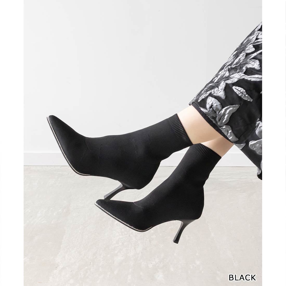 22.5-25.5】晴雨兼用 キルティング×チェーンロングブーツ