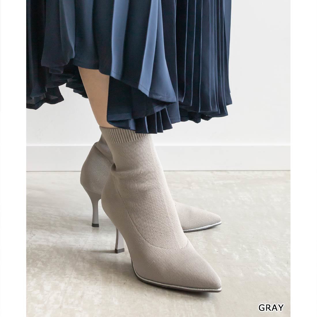 スクエアトゥレザーロングブーツ | ヒナ デイ グリーン(Hina Day Green