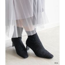 【22.5-25.5】モヘアライクニットショートブーツ