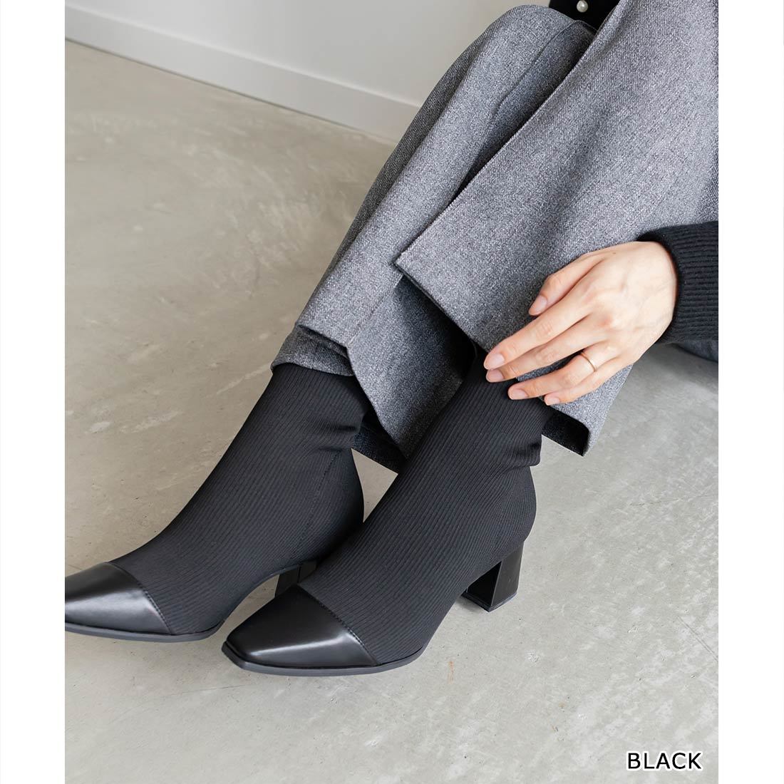 22.5-25.5】ストレスフリー/ソフトストレッチニットソックスブーツ