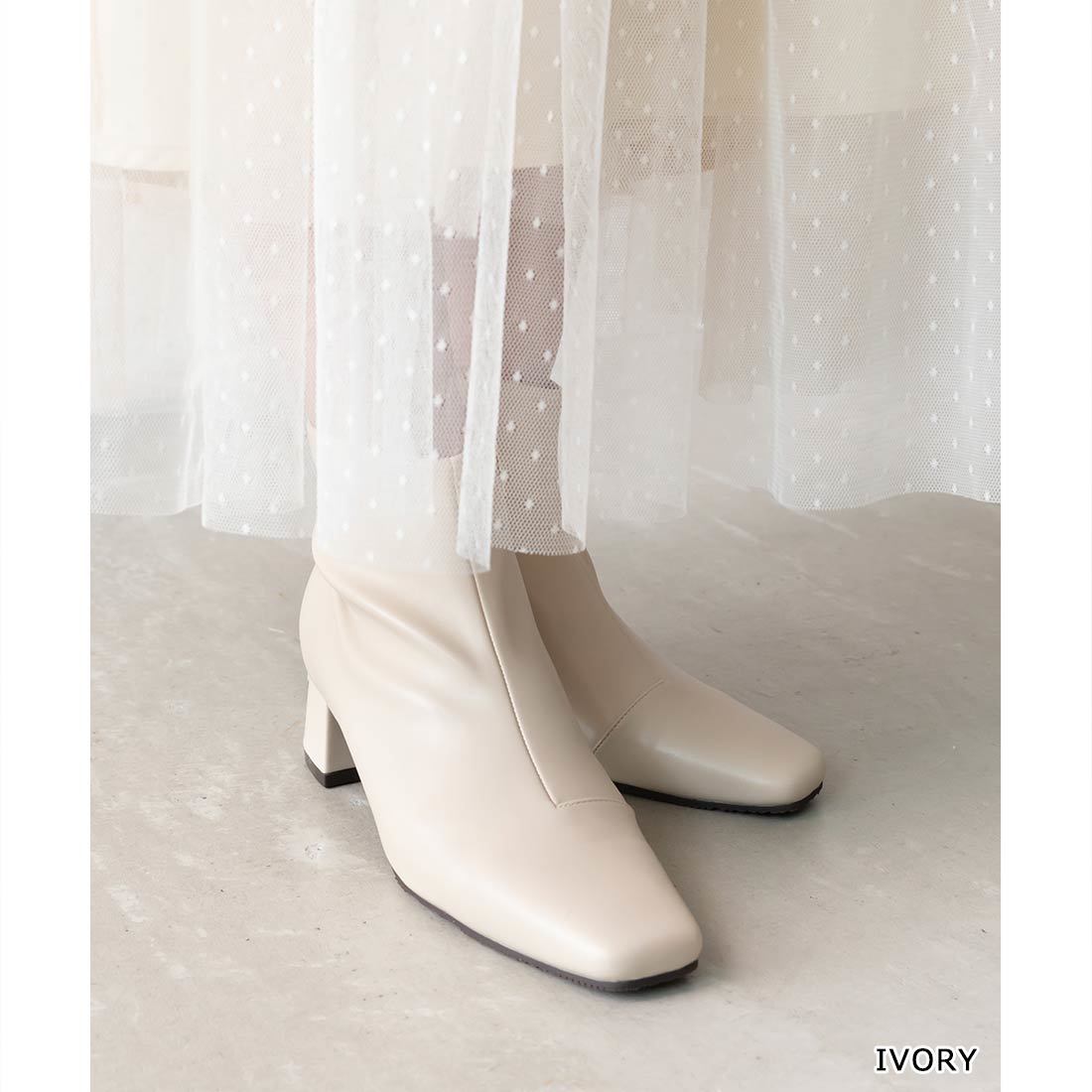 22.5-25.5】ストレッチ プレートヒールソックスブーツ | ランダ(RANDA