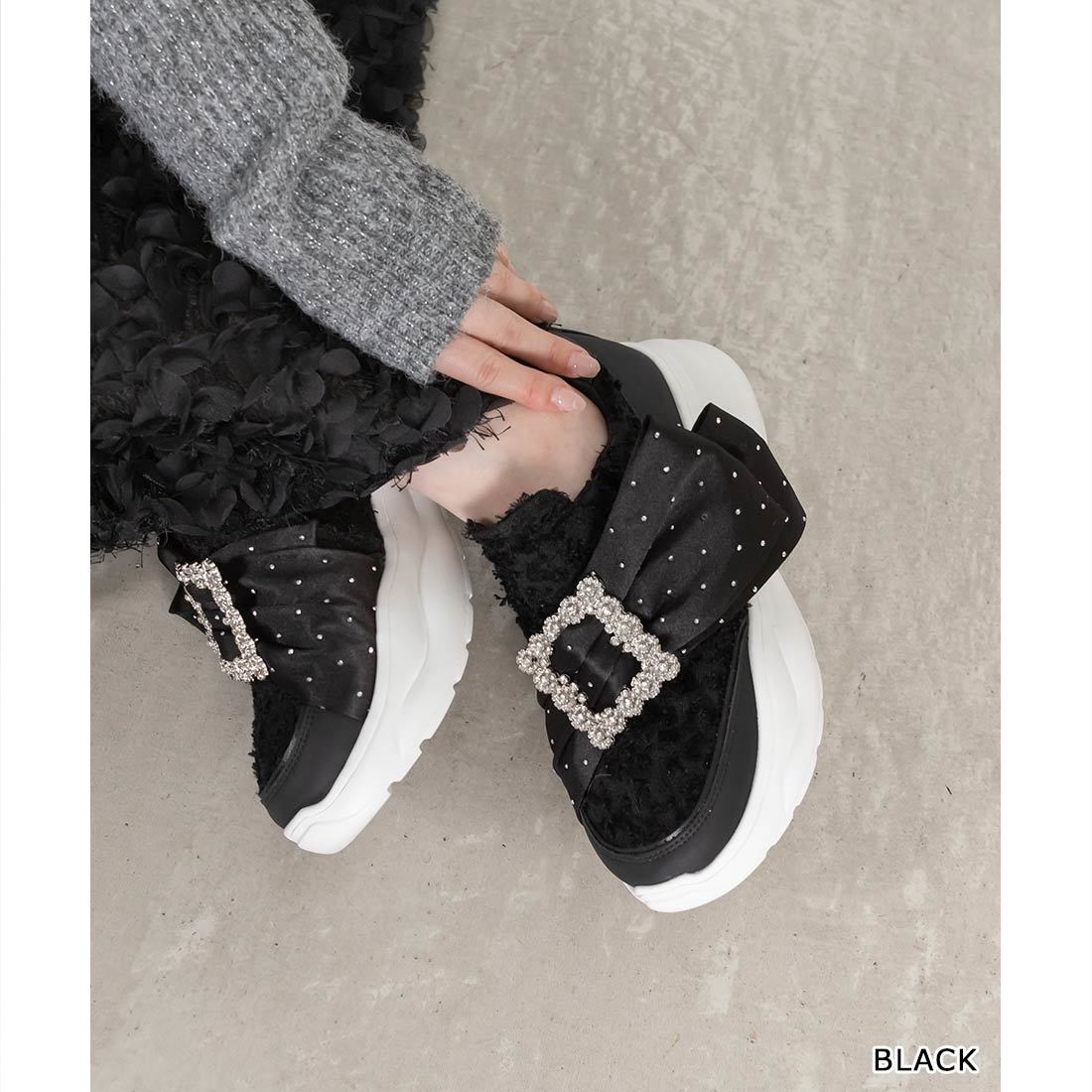 24秋冬新作＞ビッグリボンボリュームソールスニーカー | ランダ