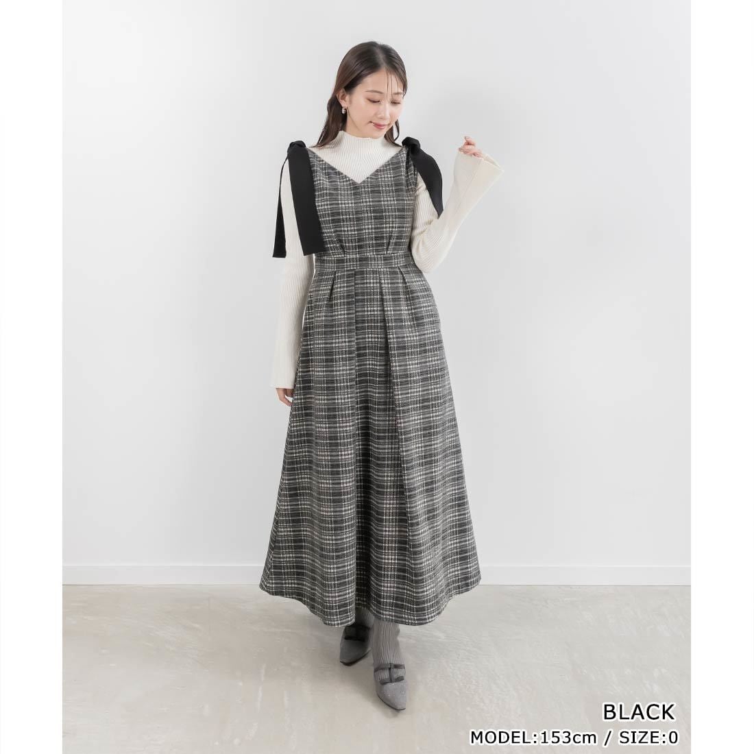 RANDA パールボレロセットワンピース&ストローハット パールボレロ