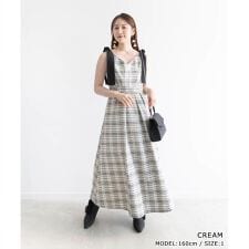 ランダ(RANDA)の＜24秋冬新作＞モノトーンビックチェック柄ワンピース