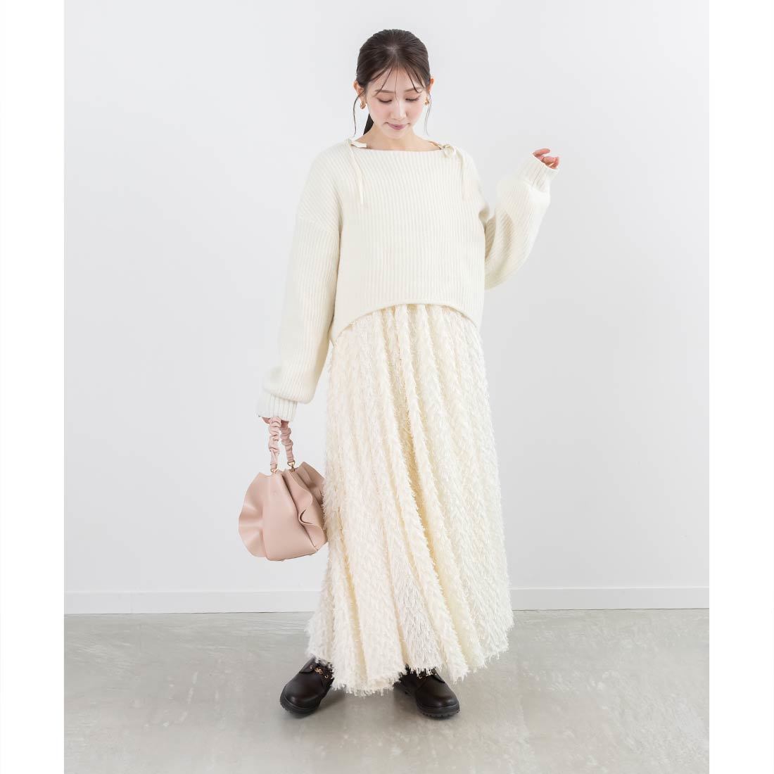 24春夏新作＞シフォンエスカルゴラインワンピース | ランダ(RANDA