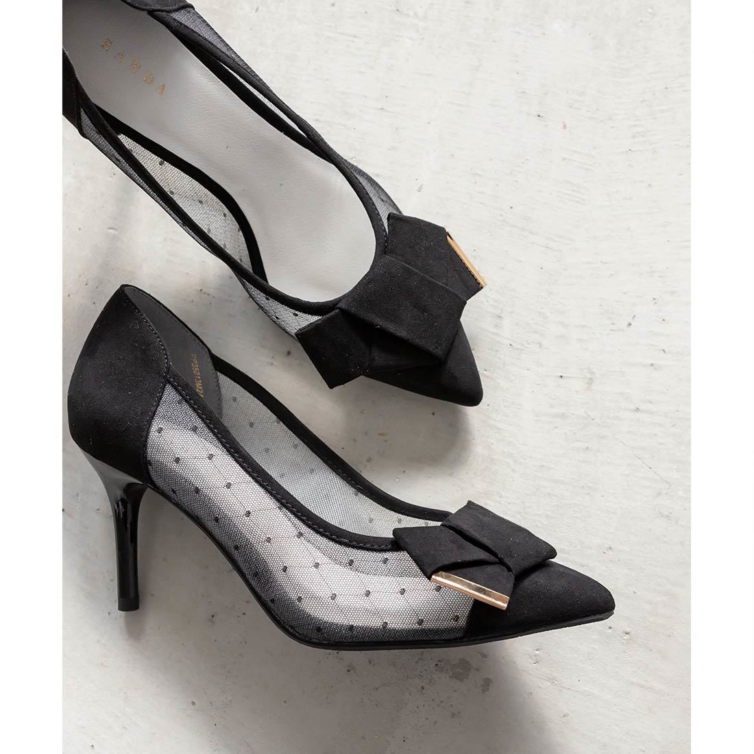 ランダ　RANDAミュール パール×ビジューベルトシアーミュールパンプス セール】パール×ビジューベルトシアーミュールパンプス（パンプス