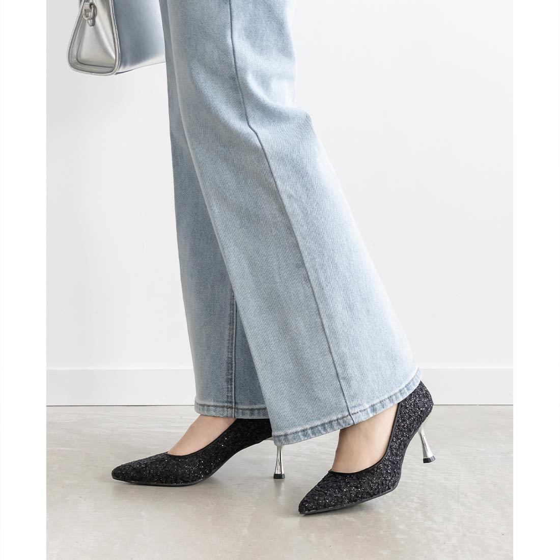 RANDA グリッターチュールパンプス 25cm グリッターチュールパンプスRANDA公式サイト