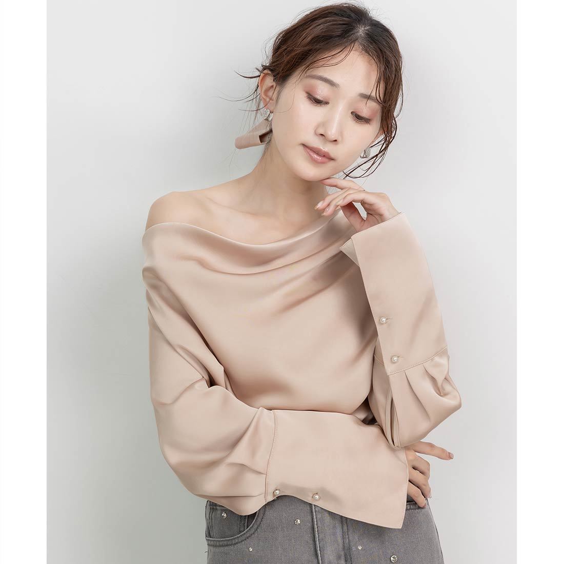 randa サテンドレープブラウス RANDA｜サテンドレープブラウス | Rakuten Fashion(楽天
