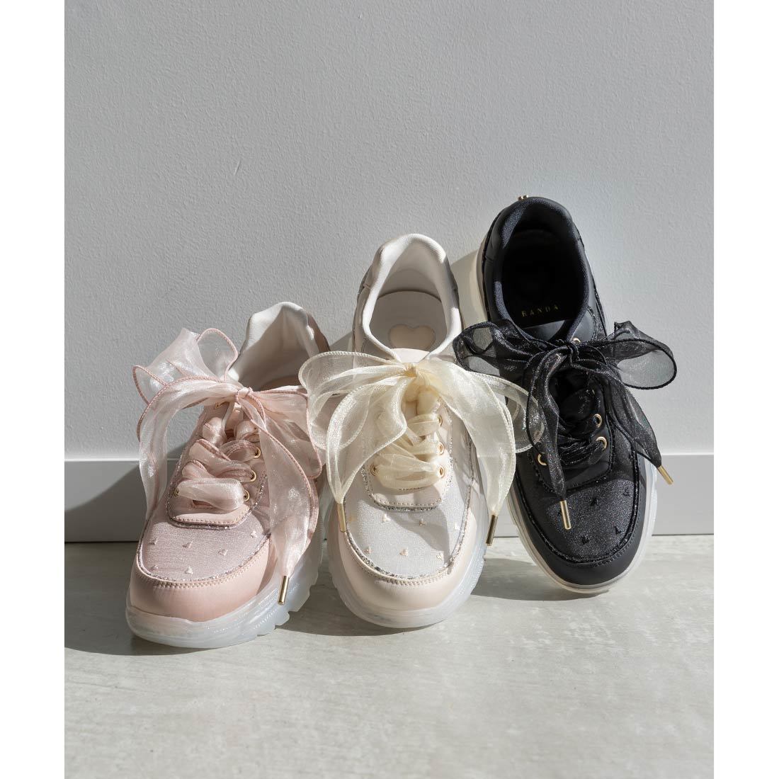 リボン ランダ RANDA 【HEART COLLECTION】シフォンリボンハート刺繍