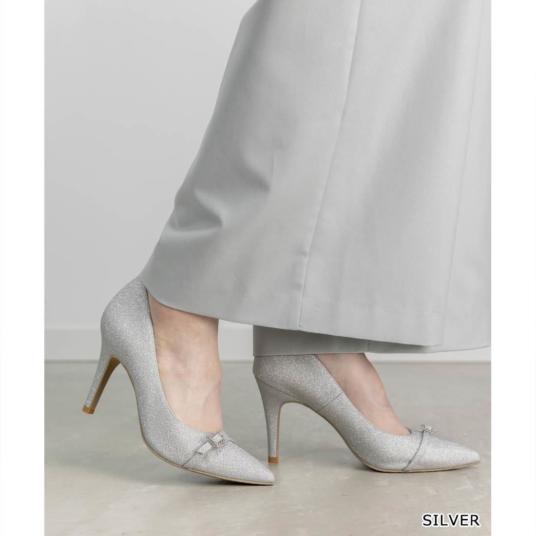 【22-25】【走れる美脚パンプス】グリッターヒールフィットパンプス