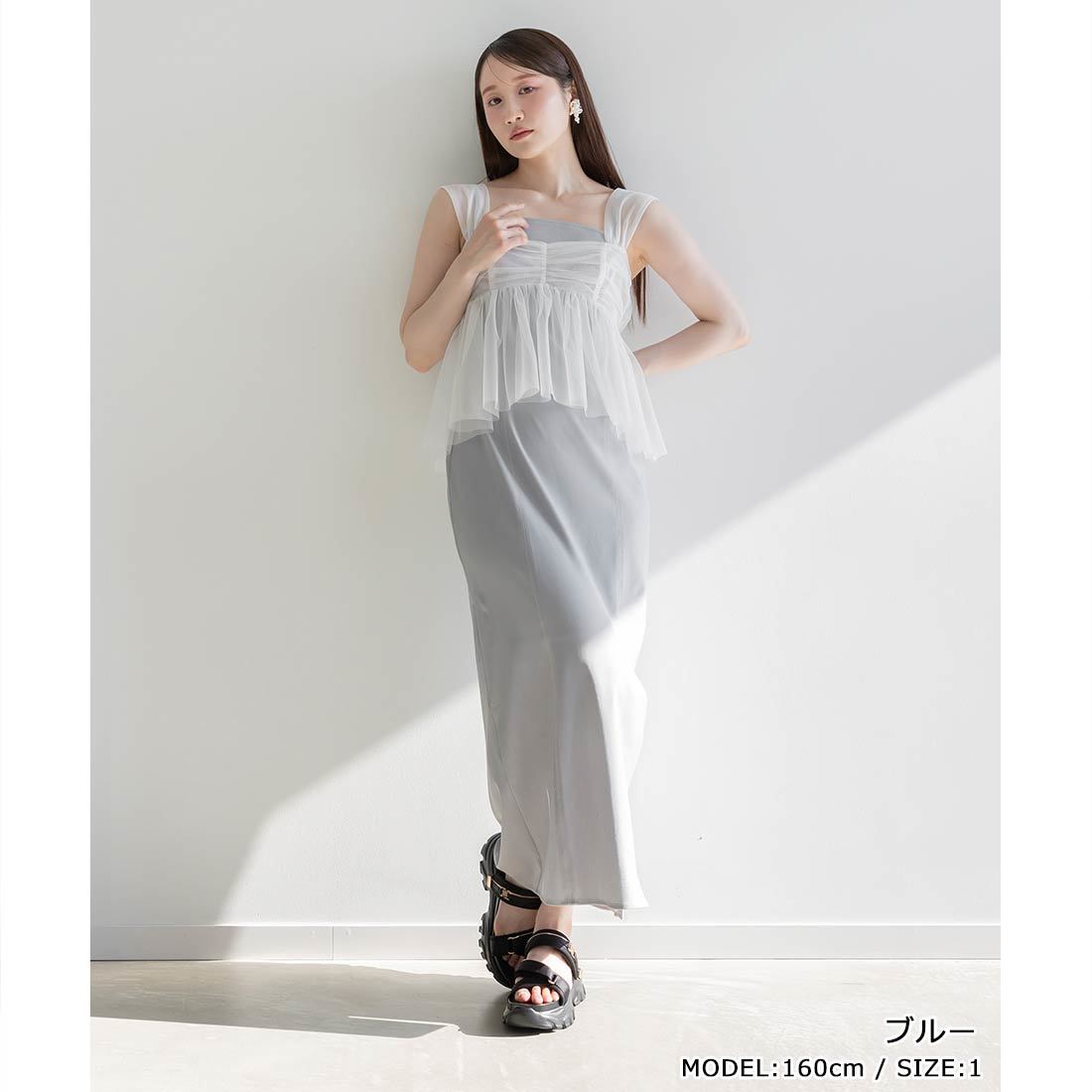 RANDA パールボレロセットワンピース&ストローハット 25春夏新作＞パールボレロセットワンピース | ランダ(RANDA