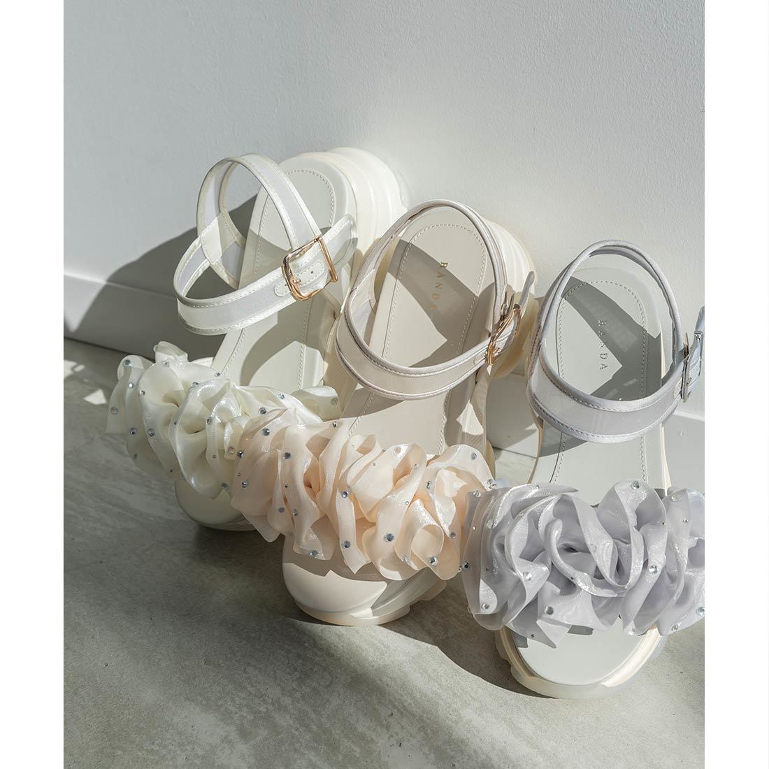 22.5-25.5】ボリュームフリルスポーツサンダル | ランダ(RANDA