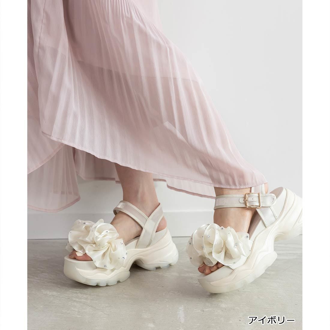 22.5-25.5】ボリュームフリルスポーツサンダル | ランダ(RANDA
