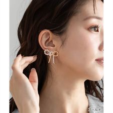 ＜25春夏新作＞リボンパールピアス