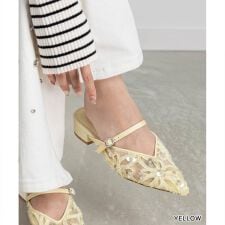 【22.5-25.5】スパンコールフラットミュールパンプス