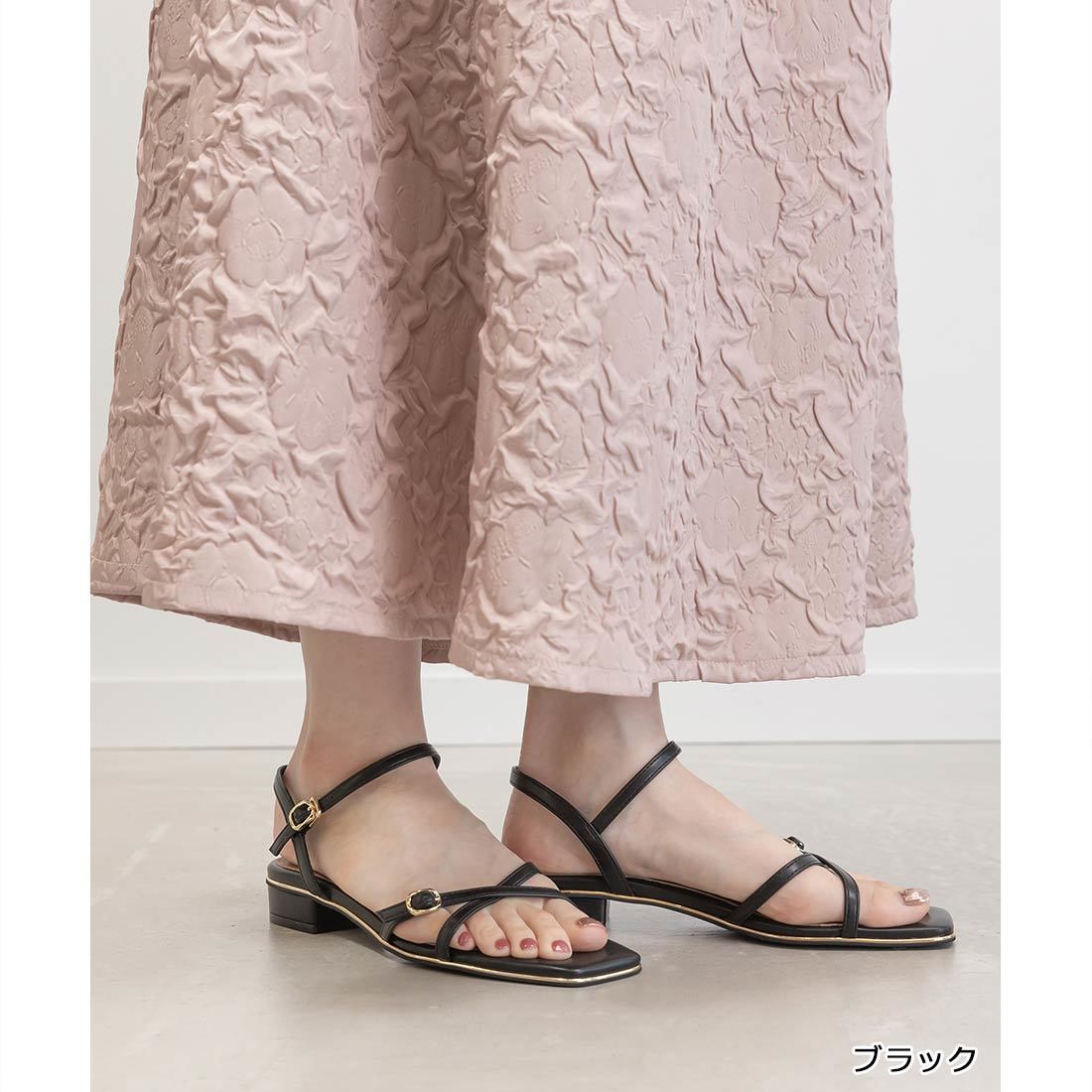 22.5-25.5】ステッチ×リボン ウェッジサンダル | ランダ(RANDA