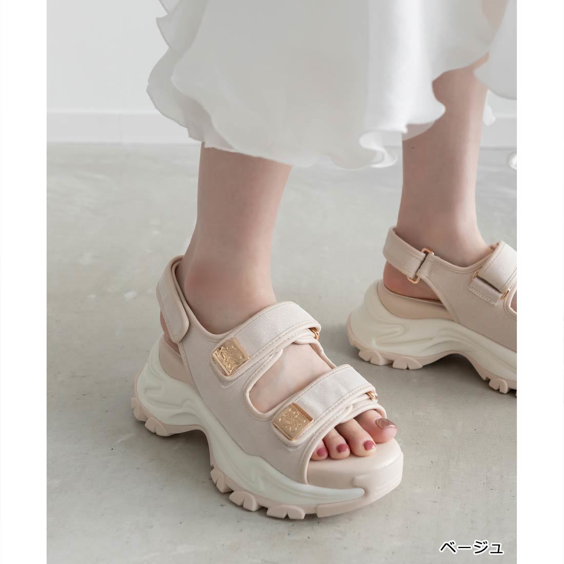 22.5-25.5】モノグラムスクエアパーツスポーツサンダル | ランダ(RANDA