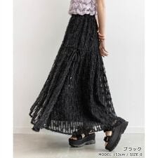 ＜25春夏新作＞アシメギャザーシャギーフレアスカート