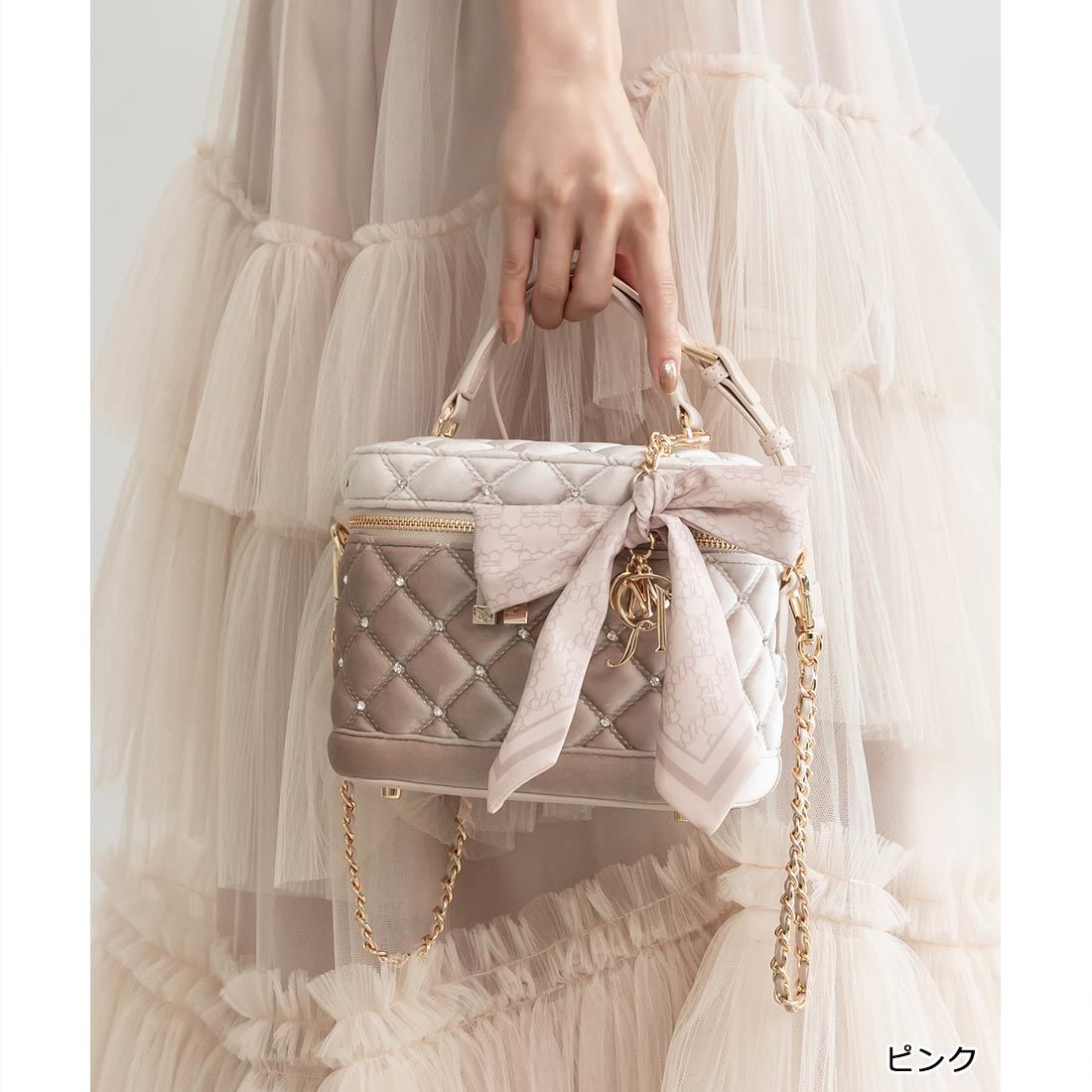 WEB限定】フレームローズ刺繍バニティバッグ | アンアナザーアンジェラ