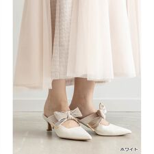 ランダ(RANDA)の＜25秋冬新作＞【22.5-25.5】ビッグベロアリボンミュールパンプス