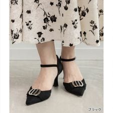 ランダ(RANDA)の＜25秋冬新作＞【22.5-25.5】ビジューパーツストラップパンプス