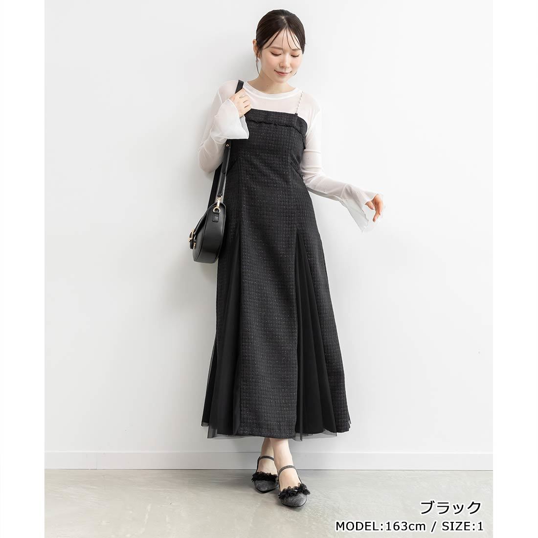 25秋冬新作＞2WAYストラップビスチェワンピース | ランダ(RANDA